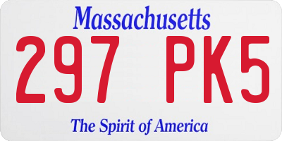 MA license plate 297PK5