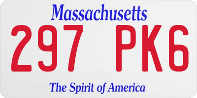 MA license plate 297PK6