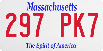 MA license plate 297PK7