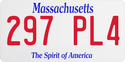 MA license plate 297PL4
