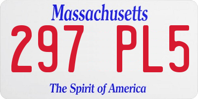 MA license plate 297PL5