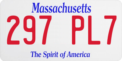 MA license plate 297PL7