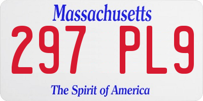 MA license plate 297PL9