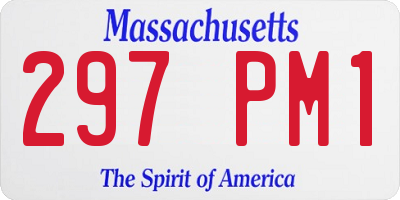 MA license plate 297PM1