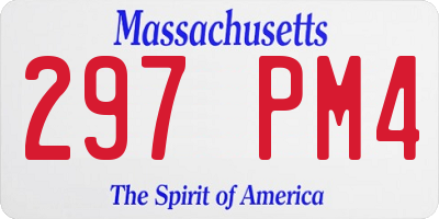 MA license plate 297PM4