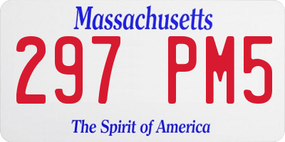 MA license plate 297PM5