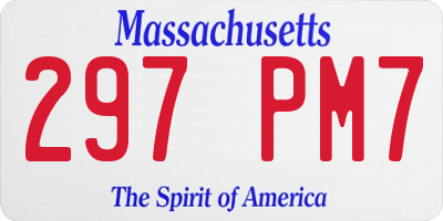 MA license plate 297PM7