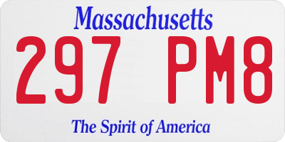 MA license plate 297PM8