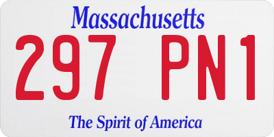 MA license plate 297PN1