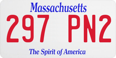 MA license plate 297PN2