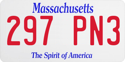 MA license plate 297PN3