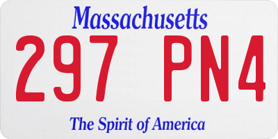 MA license plate 297PN4