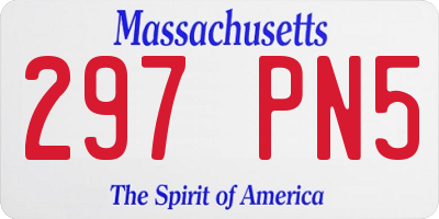 MA license plate 297PN5