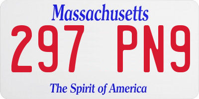 MA license plate 297PN9