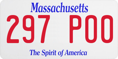 MA license plate 297PO0