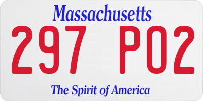 MA license plate 297PO2