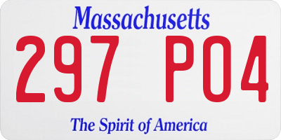 MA license plate 297PO4
