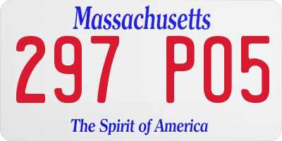 MA license plate 297PO5