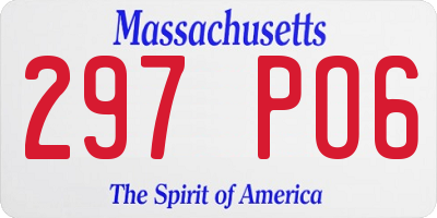 MA license plate 297PO6