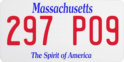 MA license plate 297PO9