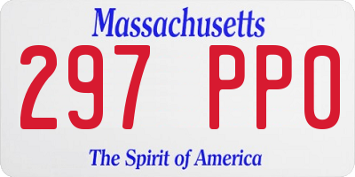 MA license plate 297PP0