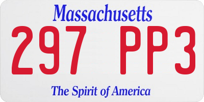 MA license plate 297PP3