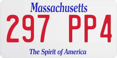 MA license plate 297PP4