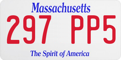 MA license plate 297PP5