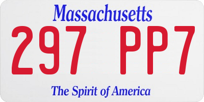 MA license plate 297PP7