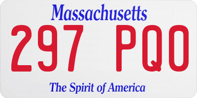 MA license plate 297PQ0