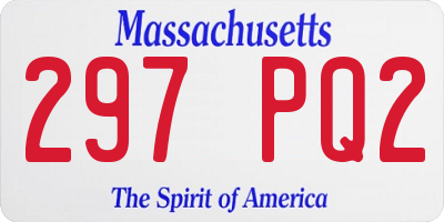 MA license plate 297PQ2