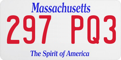 MA license plate 297PQ3