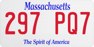 MA license plate 297PQ7