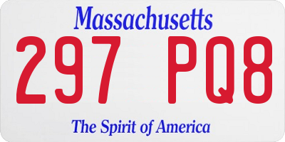 MA license plate 297PQ8