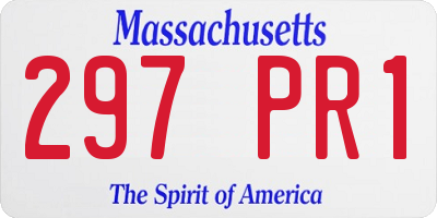 MA license plate 297PR1