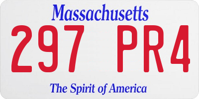 MA license plate 297PR4