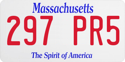 MA license plate 297PR5