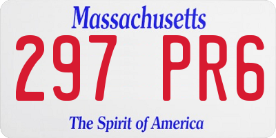 MA license plate 297PR6