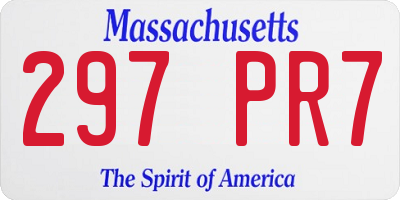 MA license plate 297PR7