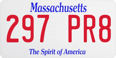 MA license plate 297PR8