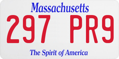 MA license plate 297PR9