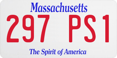 MA license plate 297PS1