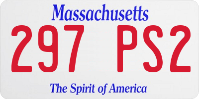 MA license plate 297PS2