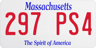 MA license plate 297PS4