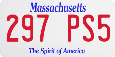 MA license plate 297PS5