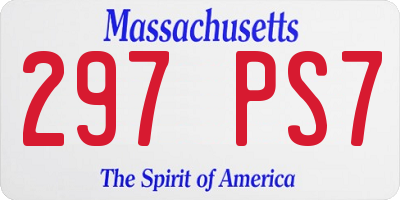 MA license plate 297PS7