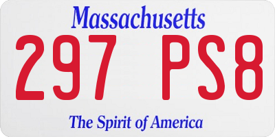 MA license plate 297PS8