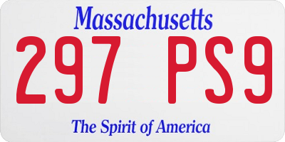 MA license plate 297PS9