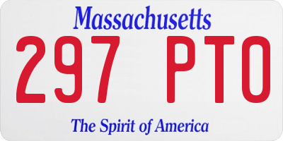 MA license plate 297PT0