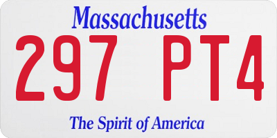 MA license plate 297PT4